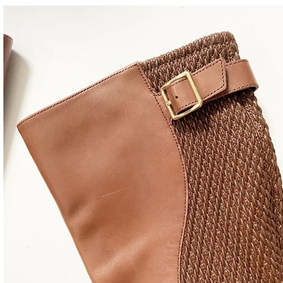 NEW Cole Haan Idah Leather Equestrian Knee High Riding Boots Chestnut size 7.5 - Picture 5 of 9